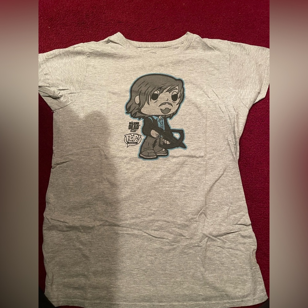 Daryl Dixon Walking Dead Light Gray FUNKO T-Shirt, Size Large